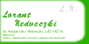 lorant medveczki business card